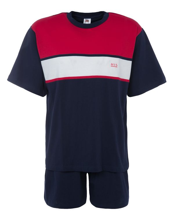 H.I.S H.I.S Къса пижама  нейви синьо / червено / бяло