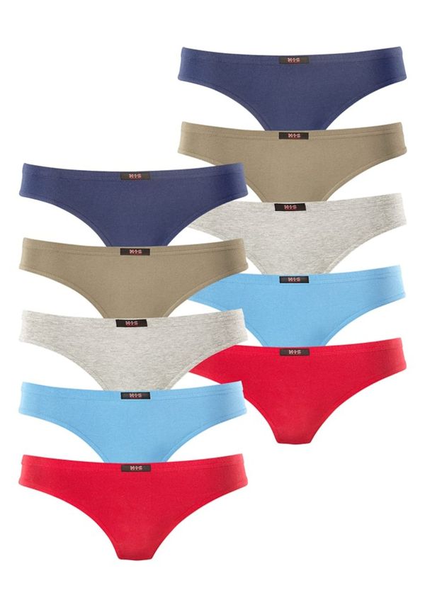 H.I.S H.I.S Стринг  екрю / морскосиньо / светлосиньо / светлосиво / червена боровинка