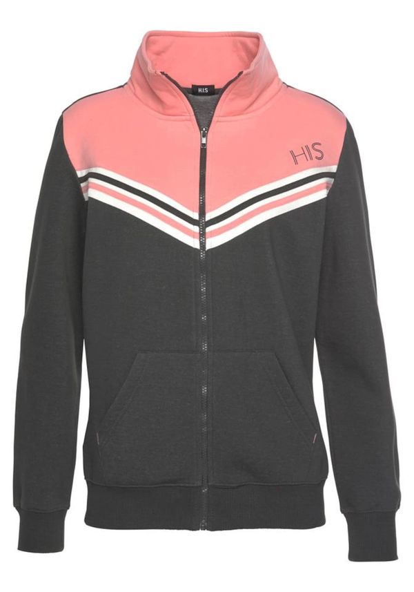 H.I.S H.I.S Суичъри с качулка  базалтово синьо / светлорозово / бяло