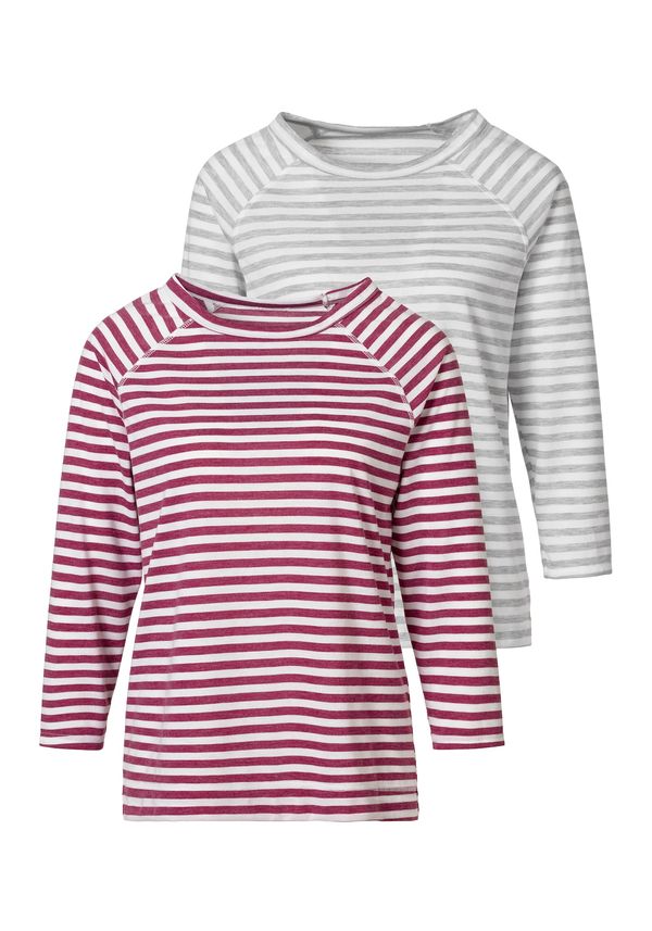 H.I.S H.I.S Тениска  сиво / винено червено / бяло