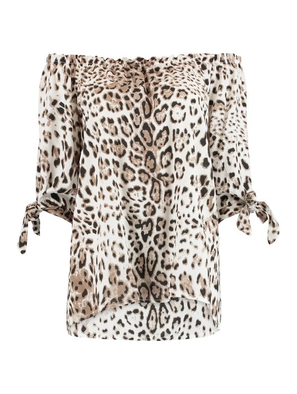 Hailys Hailys Блуза 'Lo44tty'  кафяво / черно / мръсно бяло