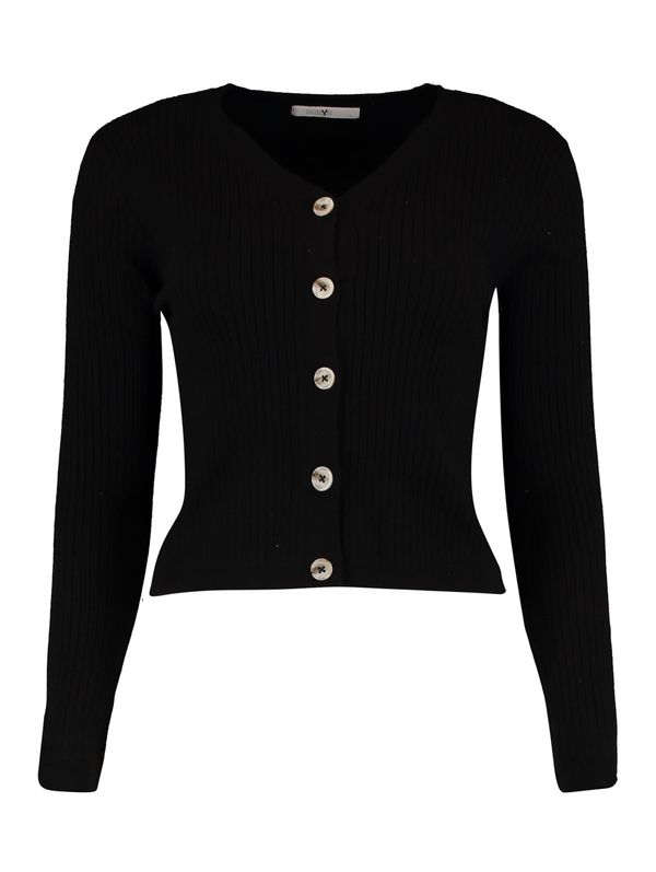 Hailys Hailys Плетена жилетка 'Ro44sali'  черно