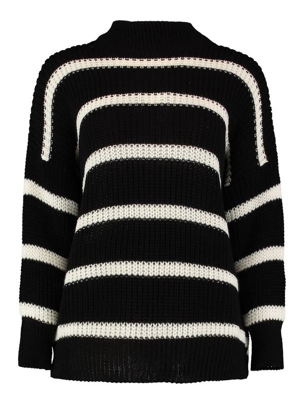 Hailys Hailys Пуловер 'Muriel'  черно / бяло