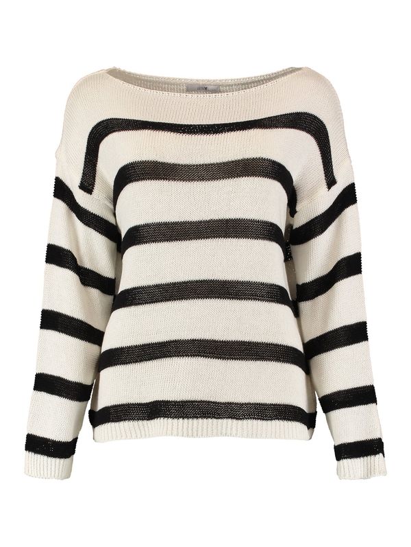 Hailys Hailys Пуловер 'Rela'  черно / бяло