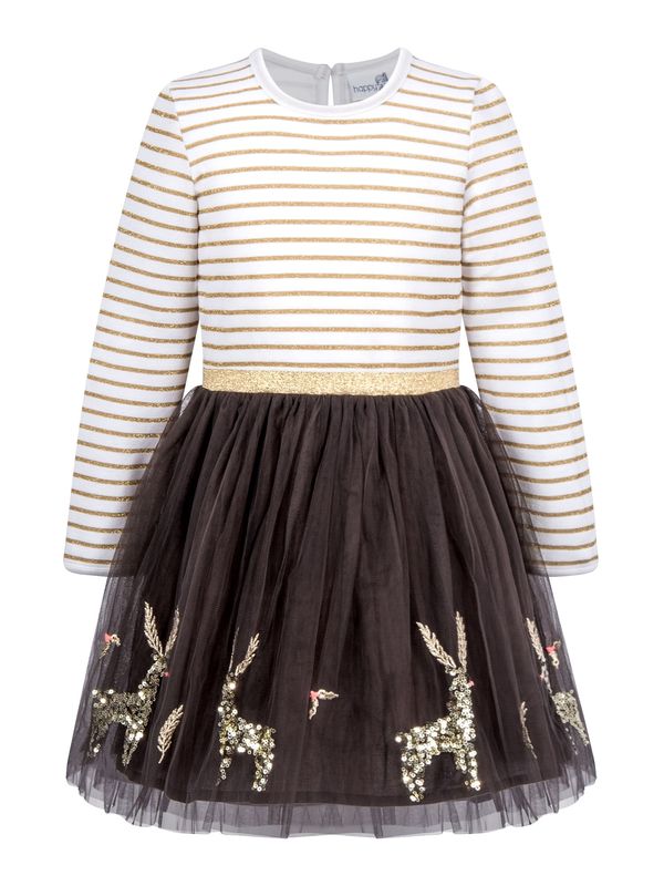 happy girls happy girls Рокля  злато / черно / бяло