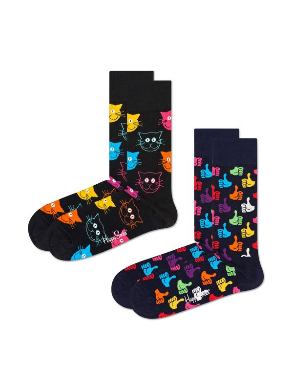 Happy Socks Happy Socks Къси чорапи '2-Pack Cat Socks'  пъстро