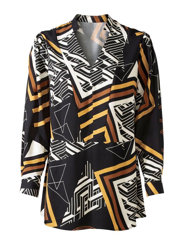 heine heine Блуза  кафяво / жълто / черно / бяло