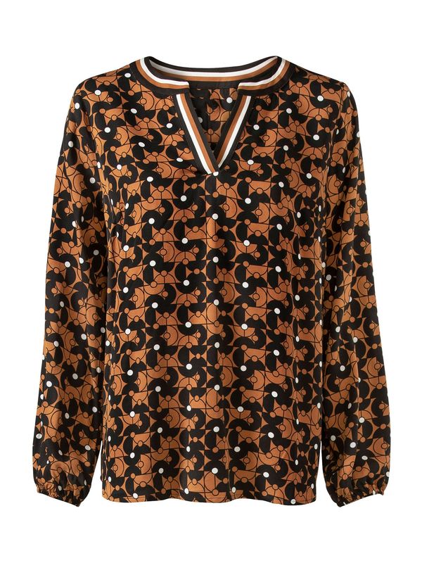 heine heine Блуза  коняк / черно / бяло