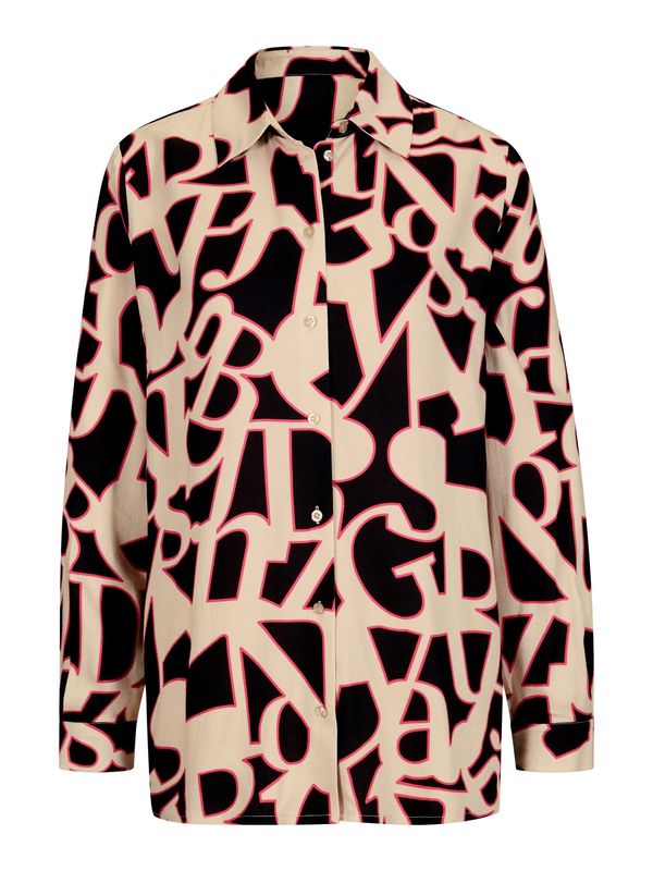 heine heine Блуза  светлобежово / фуксия / черно