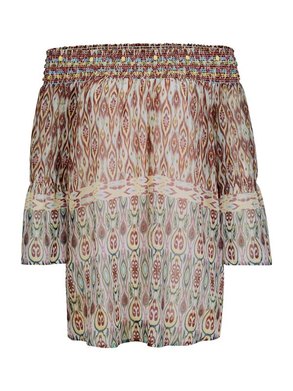 heine heine Блуза  светлосиньо / кестеняво кафяво / светложълто / нефритено зелено / светлочервено