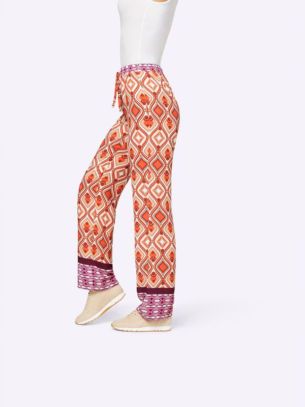 heine heine Панталон  цвят "пясък" / лилав / оранжево / бяло