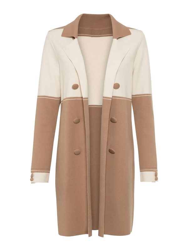 heine heine Плетена жилетка  кремаво / камел