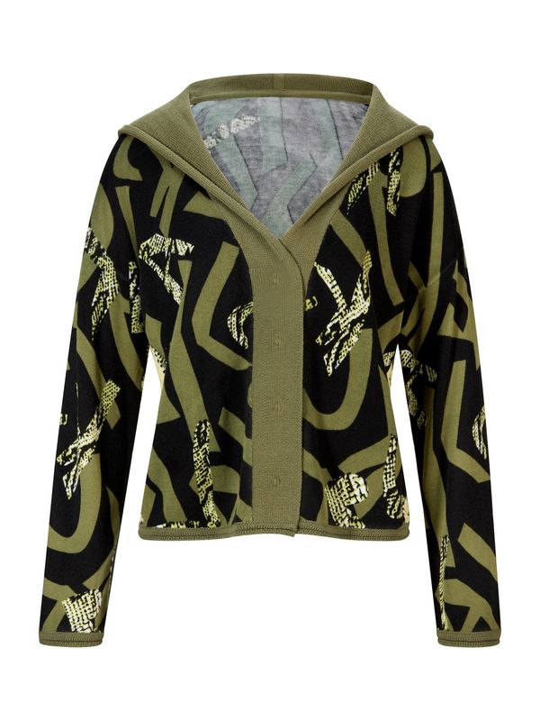 heine heine Плетена жилетка  маслина / черно