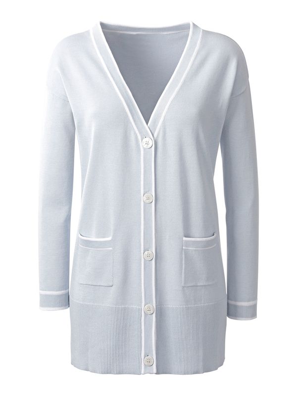 heine heine Плетена жилетка  светлосиньо / бяло