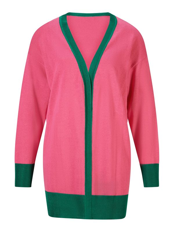 heine heine Плетена жилетка  зелено / розово