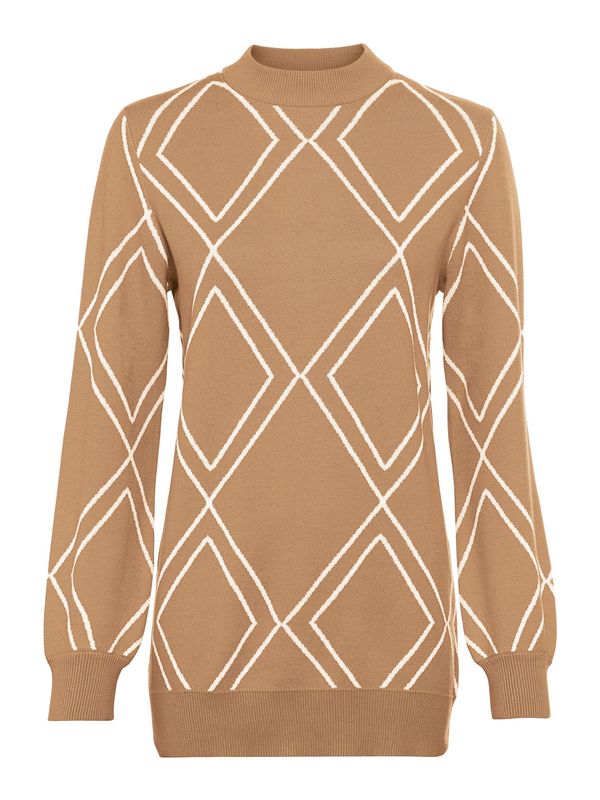 heine heine Пуловер  камел / бяло