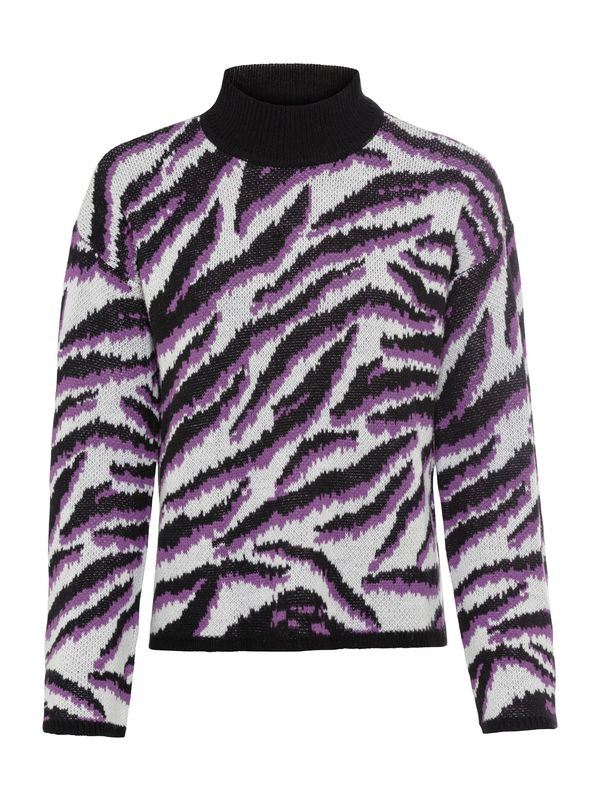 heine heine Пуловер  лилав / черно / бяло