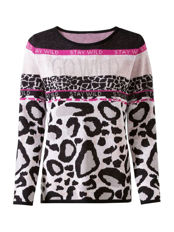 heine heine Пуловер  лилав / пастелно розово / черно