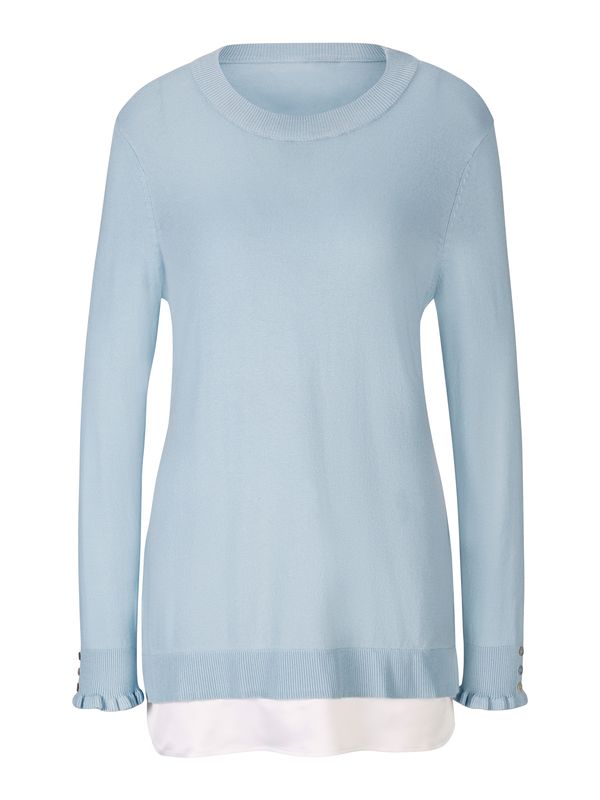 heine heine Пуловер  светлосиньо / бяло