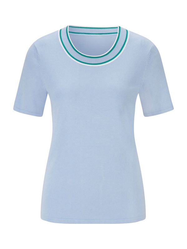 heine heine Пуловер  светлосиньо / смарагдово зелено / мръсно бяло