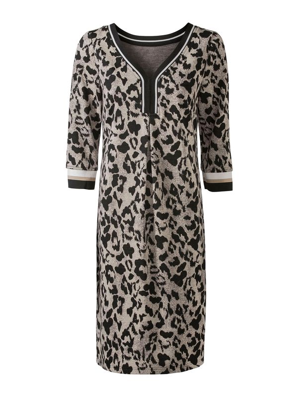 heine heine Рокля тип риза  бежово / черно / бяло