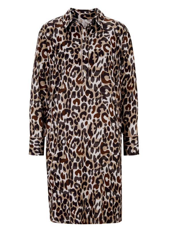 heine heine Рокля тип риза  бежово / черно