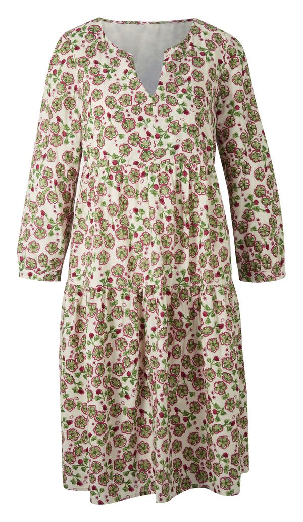 heine heine Рокля тип риза  бежово / зелено / червено