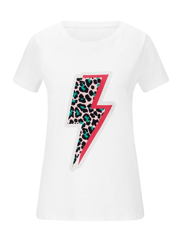 heine heine Тениска  бежово / светлочервено / черно / бяло