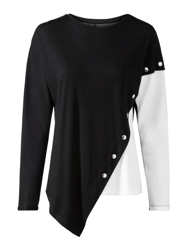 heine heine Тениска  черно / бяло