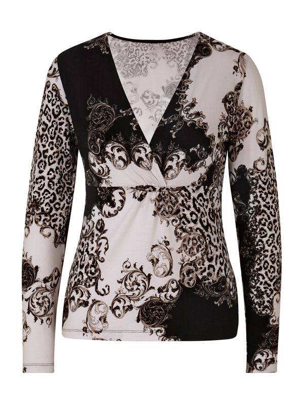 heine heine Тениска  екрю / черно