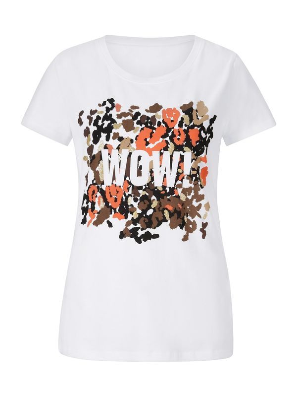 heine heine Тениска  кафяво / оранжево / черно / бяло