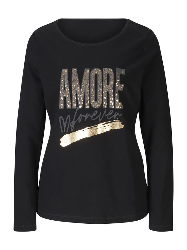 heine heine Тениска  кафяво / злато / сиво / черно