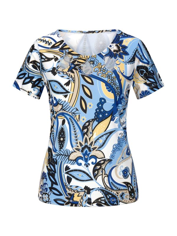 heine heine Тениска  синьо / жълто / черно / бяло