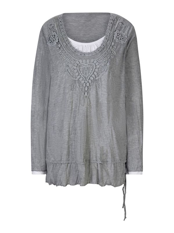 heine heine Тениска  сиво / бяло