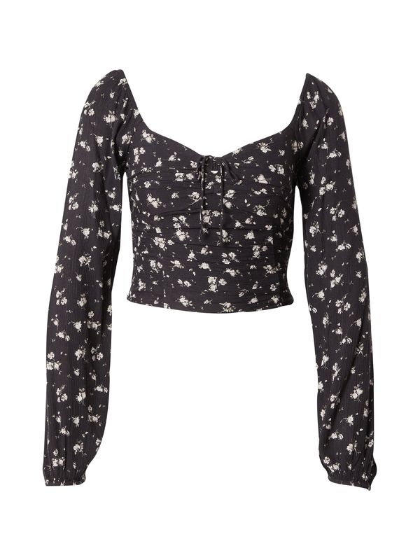 HOLLISTER HOLLISTER Блуза  пастелно зелено / черно / бяло