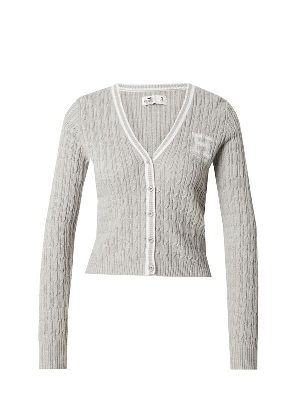 HOLLISTER HOLLISTER Плетена жилетка  сиво / бяло