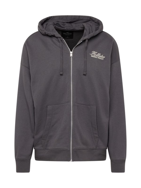 HOLLISTER HOLLISTER Суичъри с качулка  тъмносиво / бяло