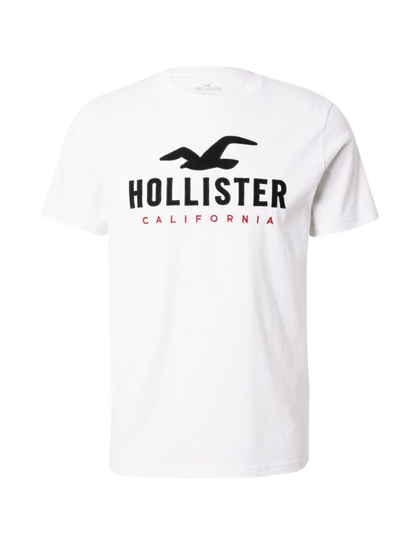 HOLLISTER HOLLISTER Тениска  алено / черно / бяло