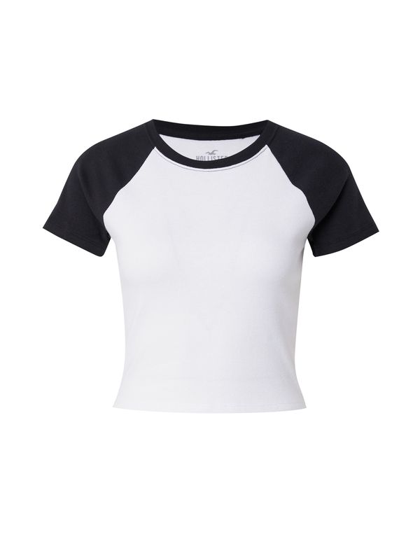HOLLISTER HOLLISTER Тениска  черно / бяло