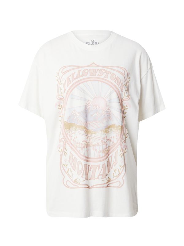 HOLLISTER HOLLISTER Тениска 'HOLIDAY'  кремаво / телесен цвят / светлосиньо / ръждиво кафяво