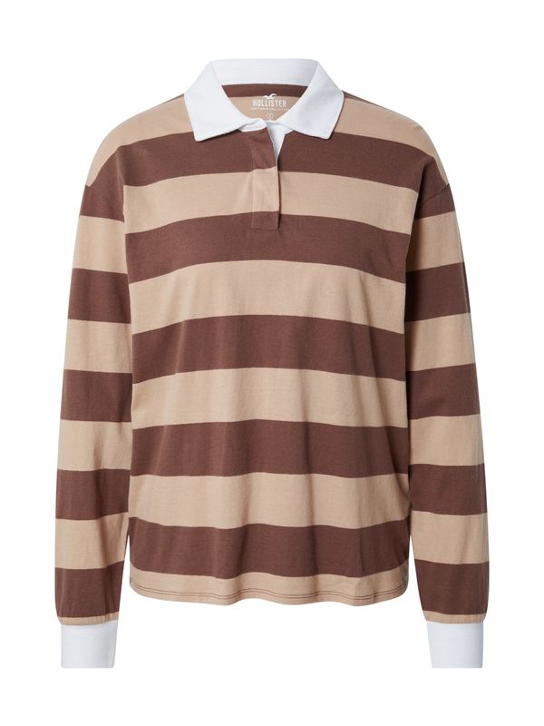 HOLLISTER HOLLISTER Тениска  кафяво / светлокафяво / бяло