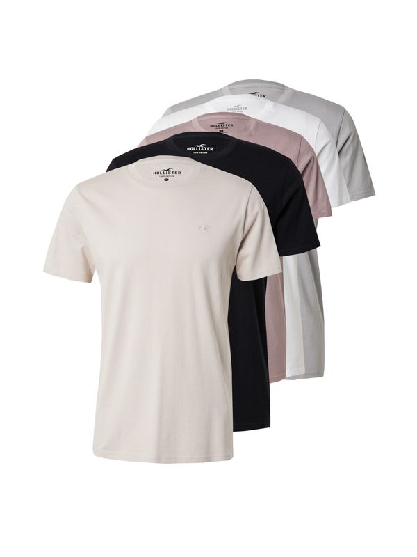 HOLLISTER HOLLISTER Тениска  кремаво / сиво / бледоморав / черно / бяло