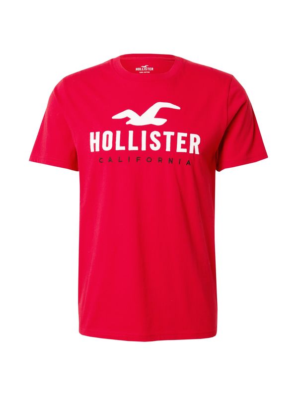 HOLLISTER HOLLISTER Тениска  огнено червено / черно / бяло