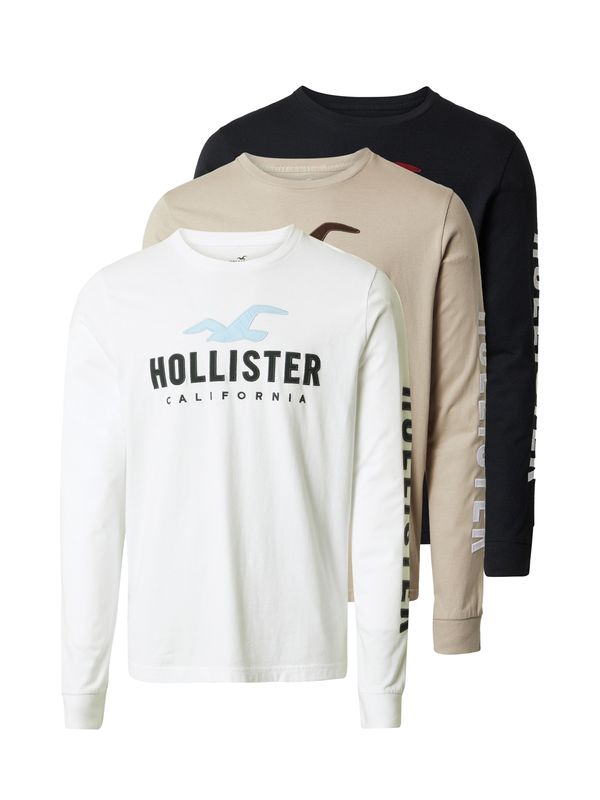 HOLLISTER HOLLISTER Тениска  светлобежово / светлосиньо / черно / бяло