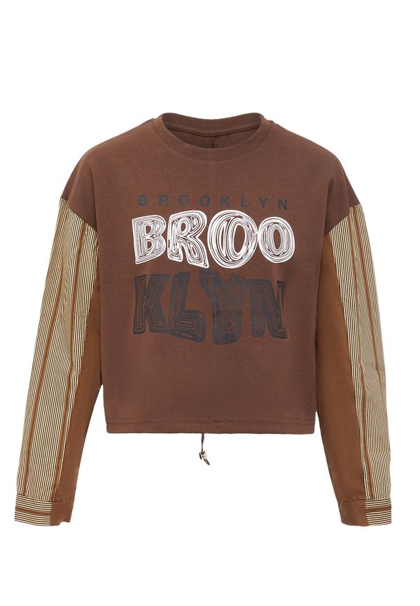 HOMEBASE HOMEBASE Суичър  бежово / кафяво / черно