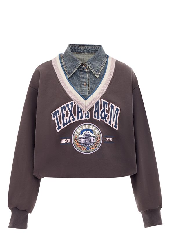 HOMEBASE HOMEBASE Суичър  морскосиньо / патладжан / бледорозово / бяло