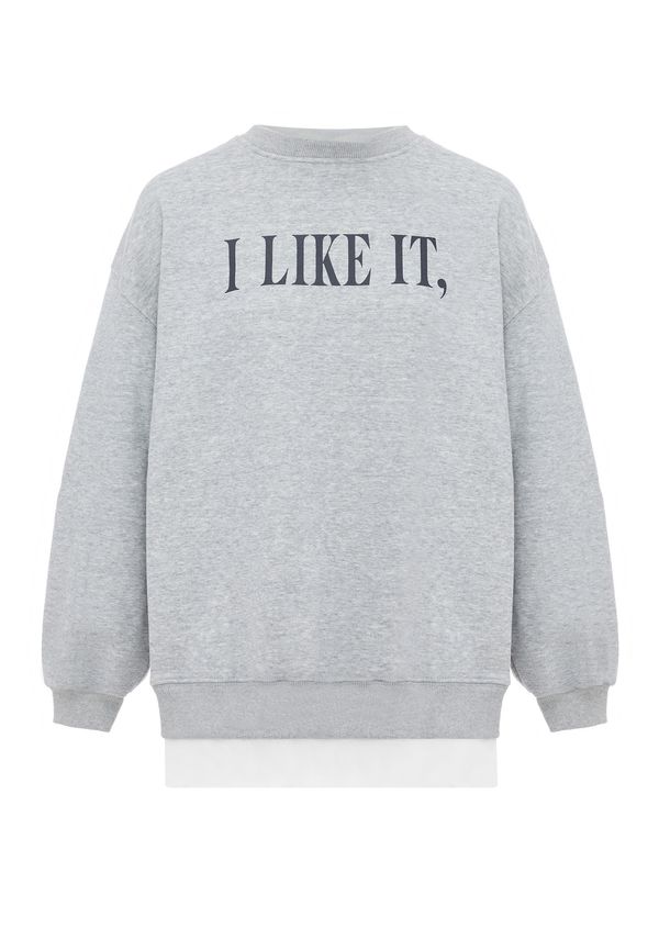 HOMEBASE HOMEBASE Суичър  светлосиво / сив меланж / черно