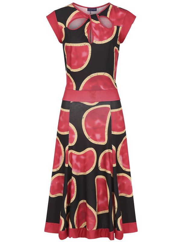 HotSquash HotSquash Рокля  цвят "пясък" / морскосиньо / тъмночервено