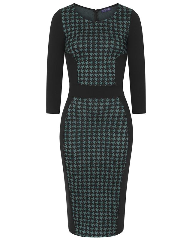 HotSquash HotSquash Рокля с права кройка  зелено / черно