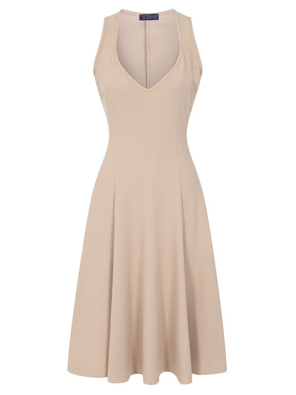 HotSquash HotSquash Рокля за коктейл  светлобежово